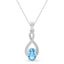 Silver Elda Sky Blue Pendant with Chain