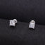 CLARA 925 Sterling Silver Swiss Zirconia Square Earring With Screw Back Gift for Women and Girls