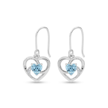 Silver Olesya Heart Drop Earrings
