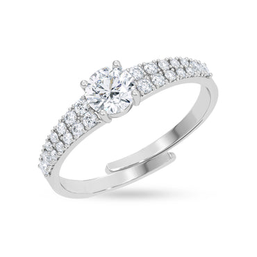 Silver Florence Solitaire Ring