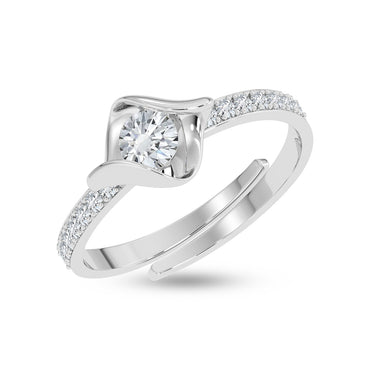 Silver Livia Solitaire Finger Ring