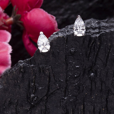 Silver Pear Earring