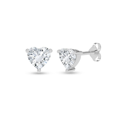 Silver Claire Heart Stud Earrings