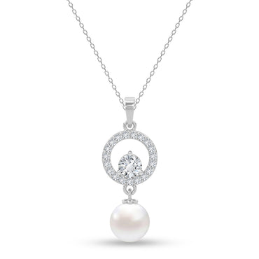 Silver Dante Pearl Pendant with Chain