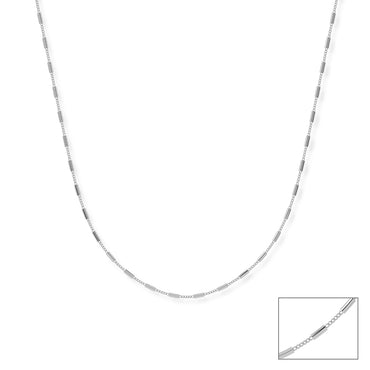 Silver Vienna Bar Chain Necklace in 18 inches