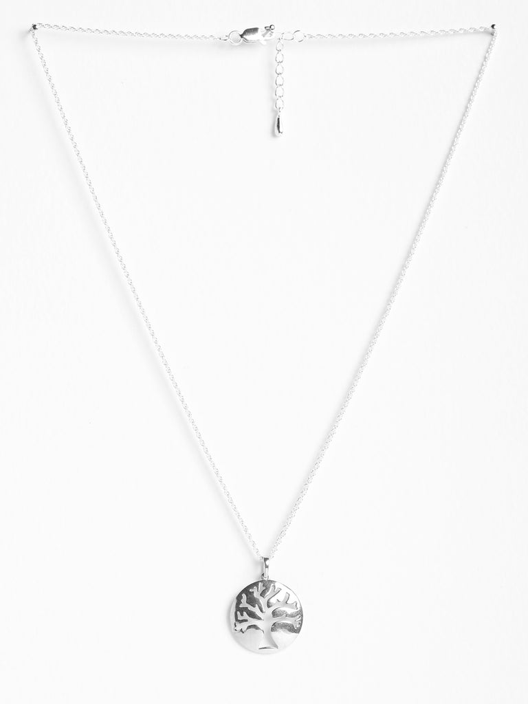 CLARA 925 Sterling Silver Tree Pendant Chain Necklace 