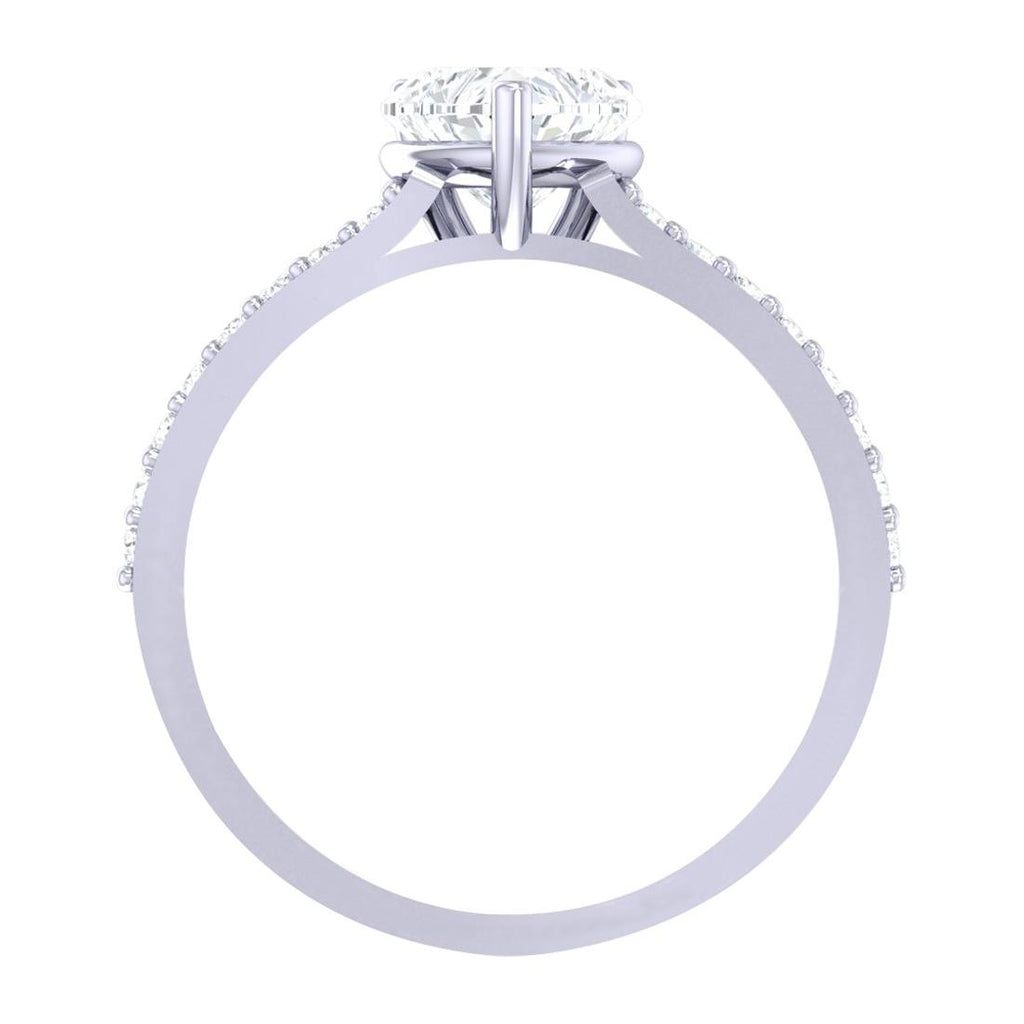 CLARA Made with Swiss Zirconia 925 Sterling Silver Heart Solitaire Ring Gift for Women and Girls