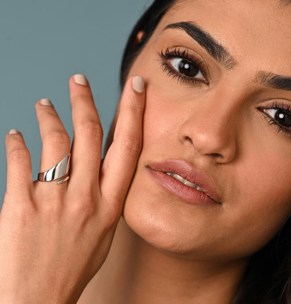 CLARA Pure 925 Sterling Silver Designer Finger Ring 