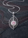 Silver Diu Pink Pendant with Chain