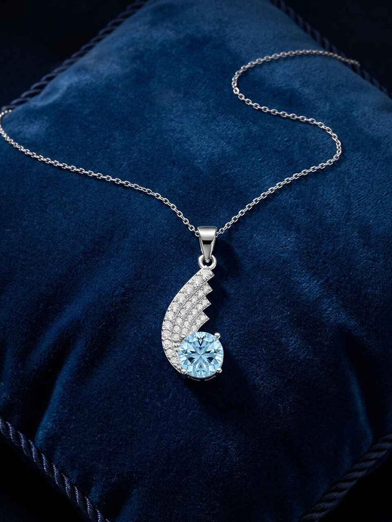 Silver Orsel Sky Blue Pendant with Chain