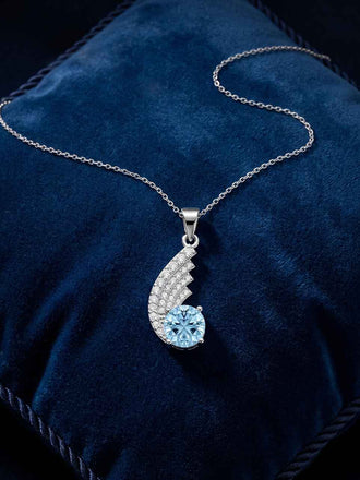Silver Orsel Sky Blue Pendant with Chain