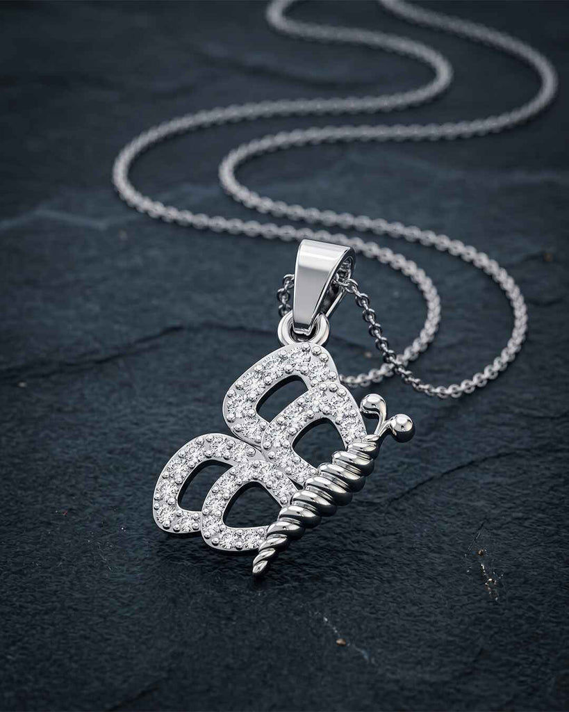 Silver Milania Butterfly Pendant with Chain