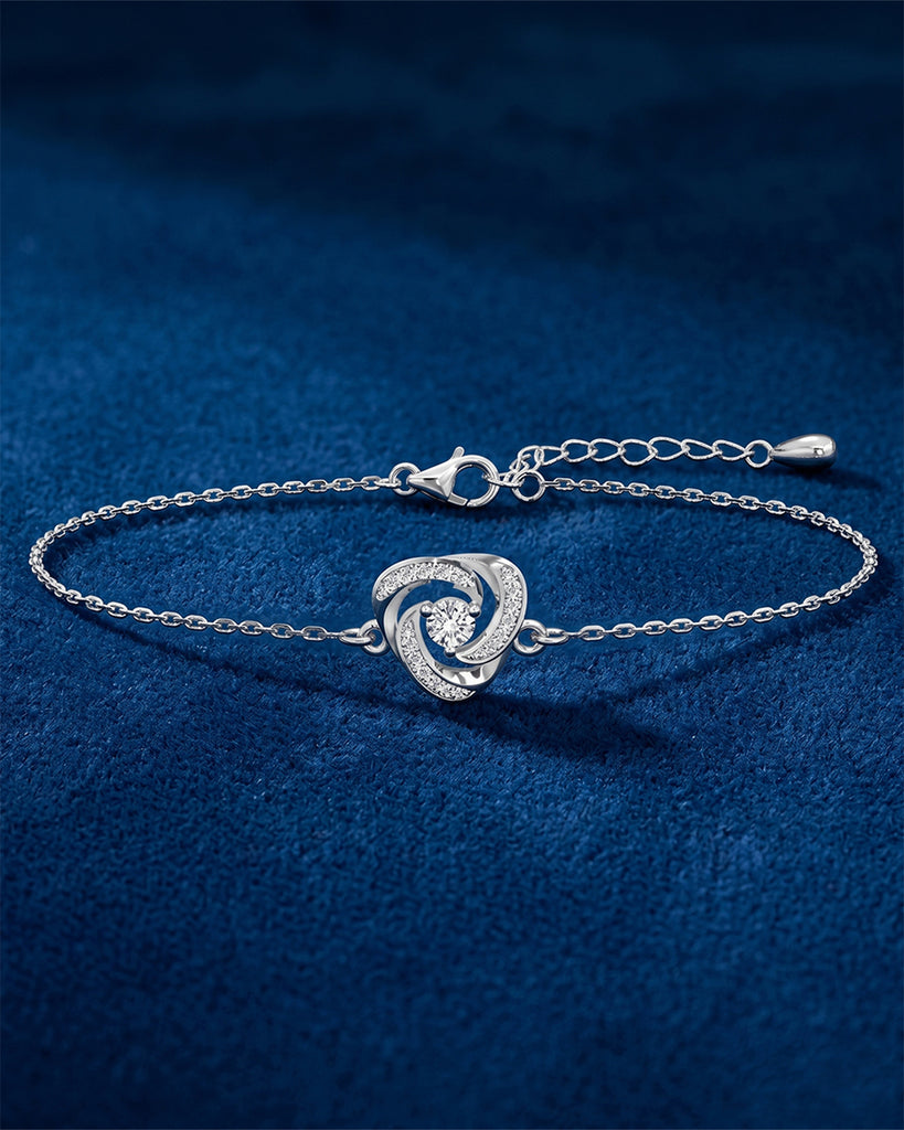 Silver Bianca Solitaire Adjustable Chain Bracelet