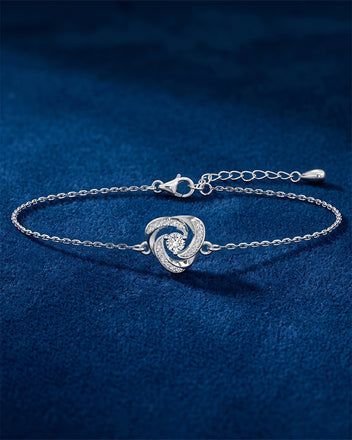 Silver Bianca Solitaire Adjustable Chain Bracelet