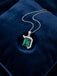 Silver Oriana Green Pendant with Chain