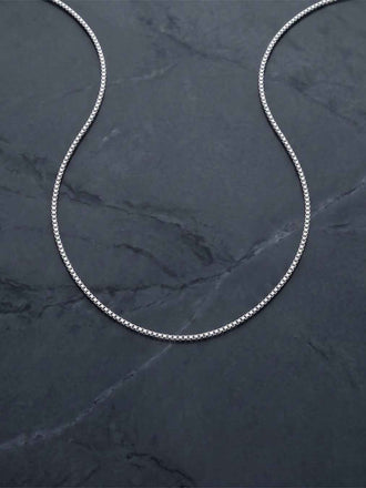 Silver Zelina Box Chain Necklace in 18 inches