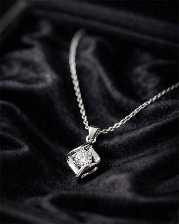 Silver Livia Solitaire Pendant with Chain