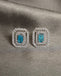 Silver Blu Elegante Stud Earrings