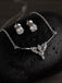 CLARA 925 Sterling Silver Rhodium Plated Alice Pendant Earring Necklace Set with Chain Gift for Women and Girls