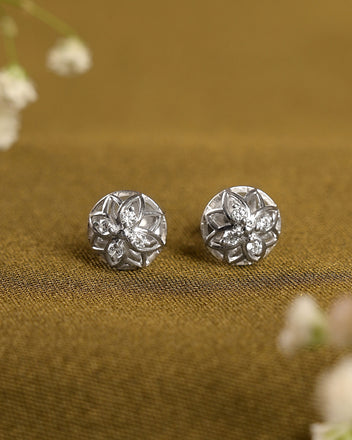 Silver Hemisphere Stud Earrings