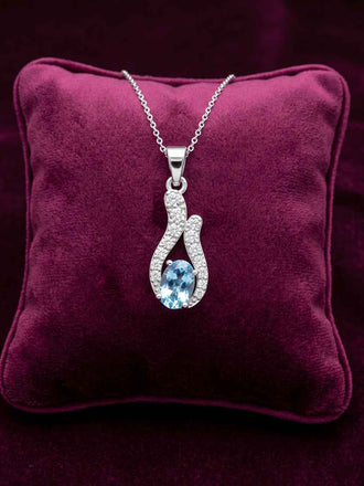 Silver Nilda Sky Blue Pendant with Chain