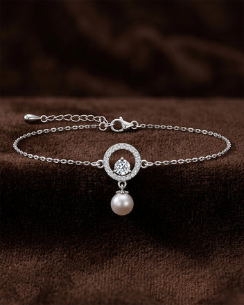 Silver Dante Pearl Adjustable Chain Bracelet