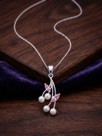 Silver Pearl Pendant with Chain