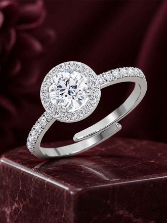 Silver Napoli Solitaire Ring