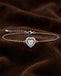 Silver Zilvia Heart Solitaire Adjustable Chain Bracelet