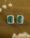 Silver Chloe Green Stud Earrings