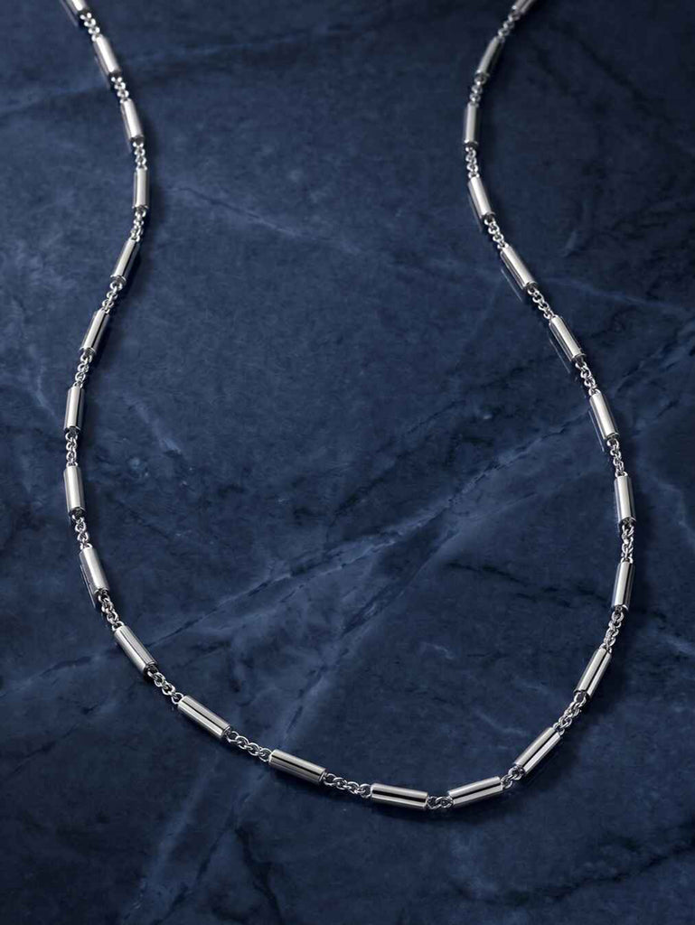 Silver Vienna Bar Chain Necklace in 18 inches