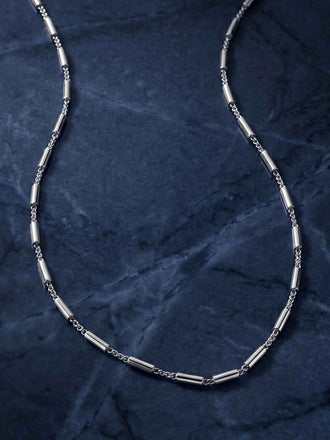 Silver Vienna Bar Chain Necklace in 18 inches