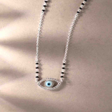 Silver Fiza Evil Eye Mangalsutra