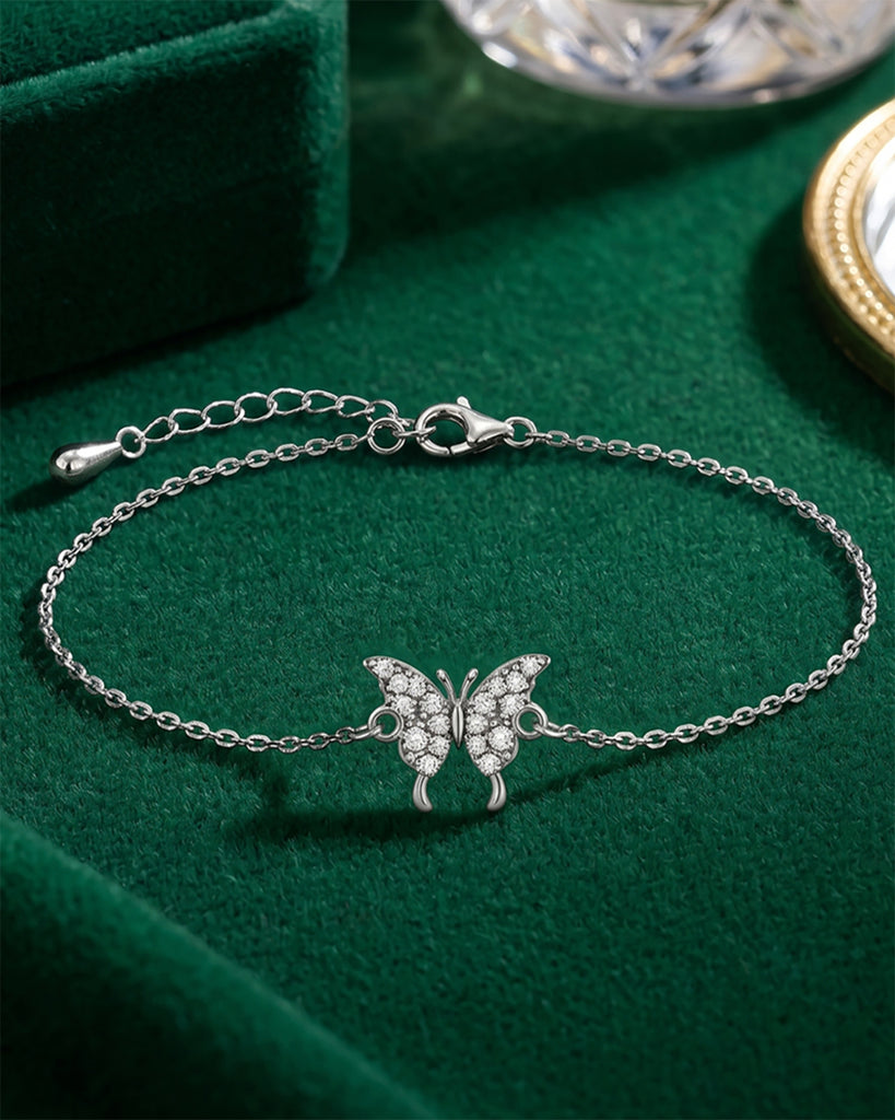 Silver Fia Butterfly Adjustable Chain Bracelet