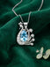 Silver Sky Blue Peacock Pendant with Chain