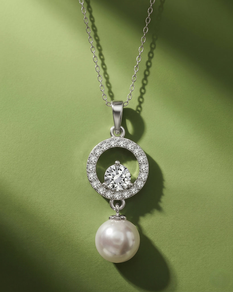 Silver Dante Pearl Pendant with Chain