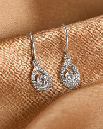 Silver Luna Drop Earrings