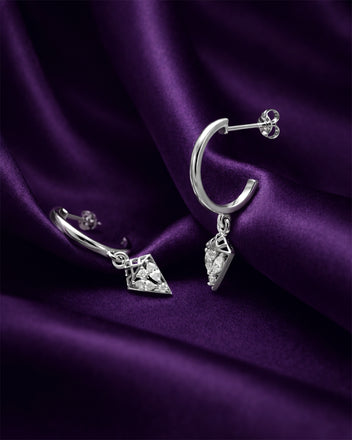 Silver Gaia Hoop Drop Earrings