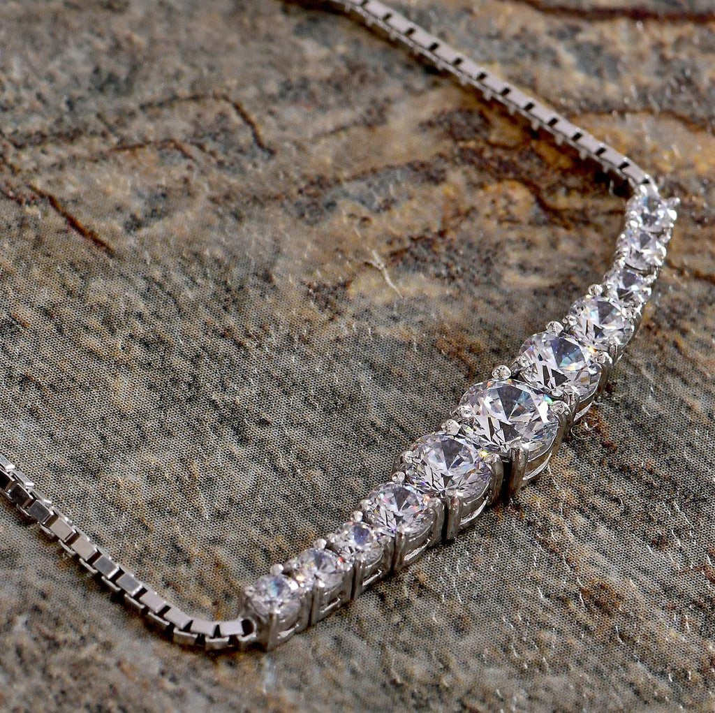 CLARA Made with Swiss Zirconia 925 Sterling Silver Sandra Solitaire Bracelet Gift for Women and Girls