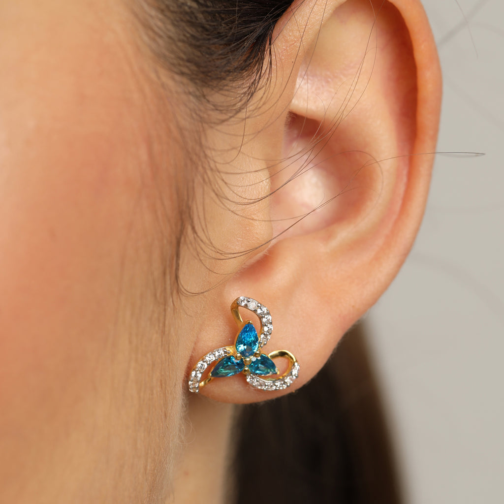 CLARA 925 Sterling Silver Melba Earrings with Screw Back 