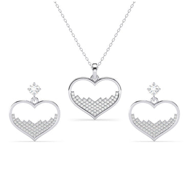 Silver Cuore Heart Jewellery Set