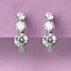 CLARA 925 Sterling Silver 3 stones Hoop and Huggies Bali Earrings 