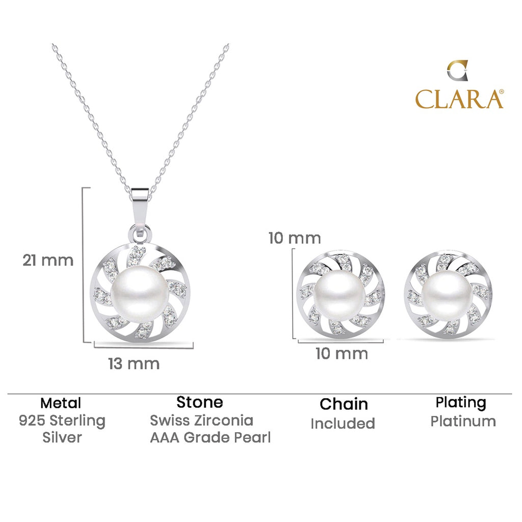 Silver Damsa Real Pearl Jewellery Set