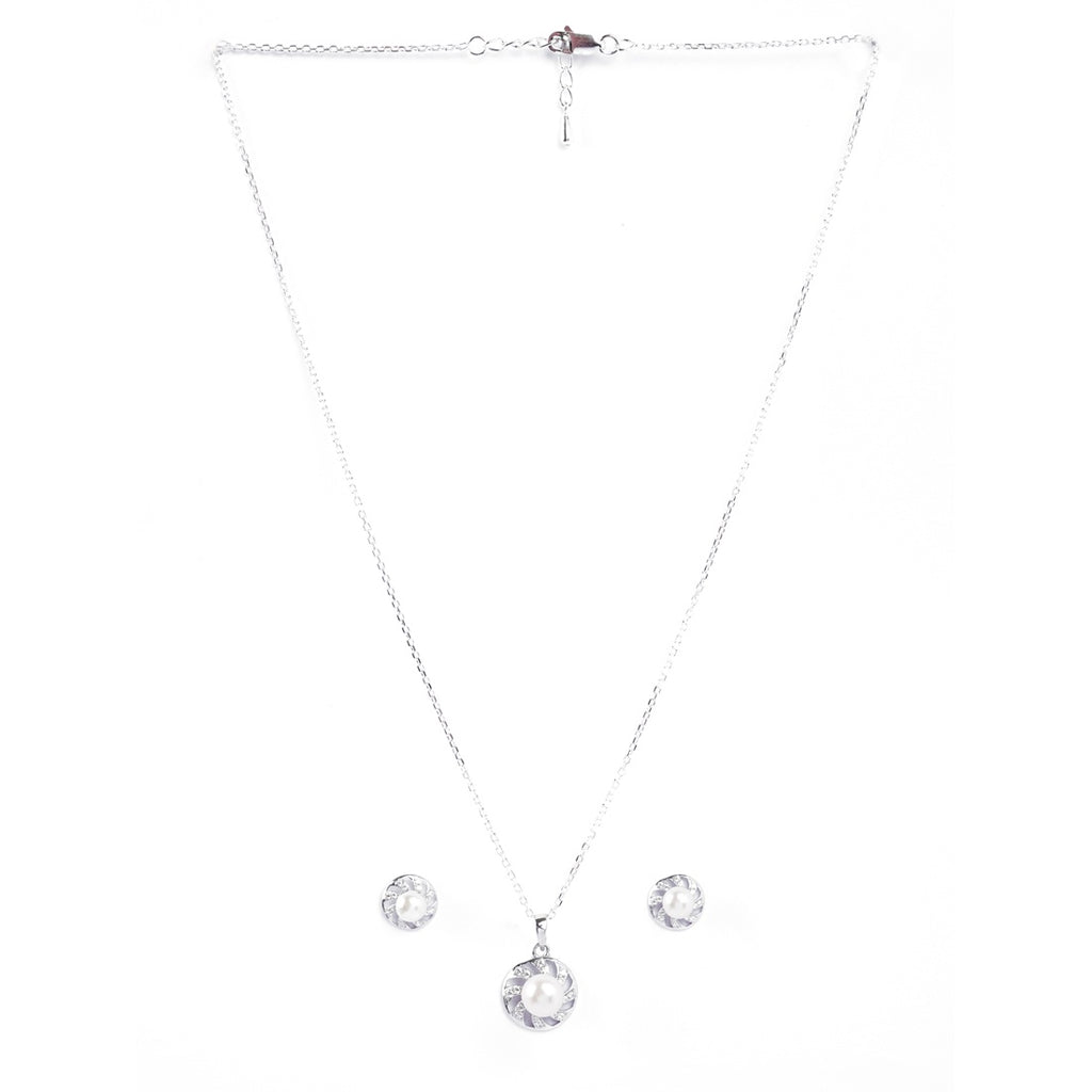 Silver Damsa Real Pearl Jewellery Set