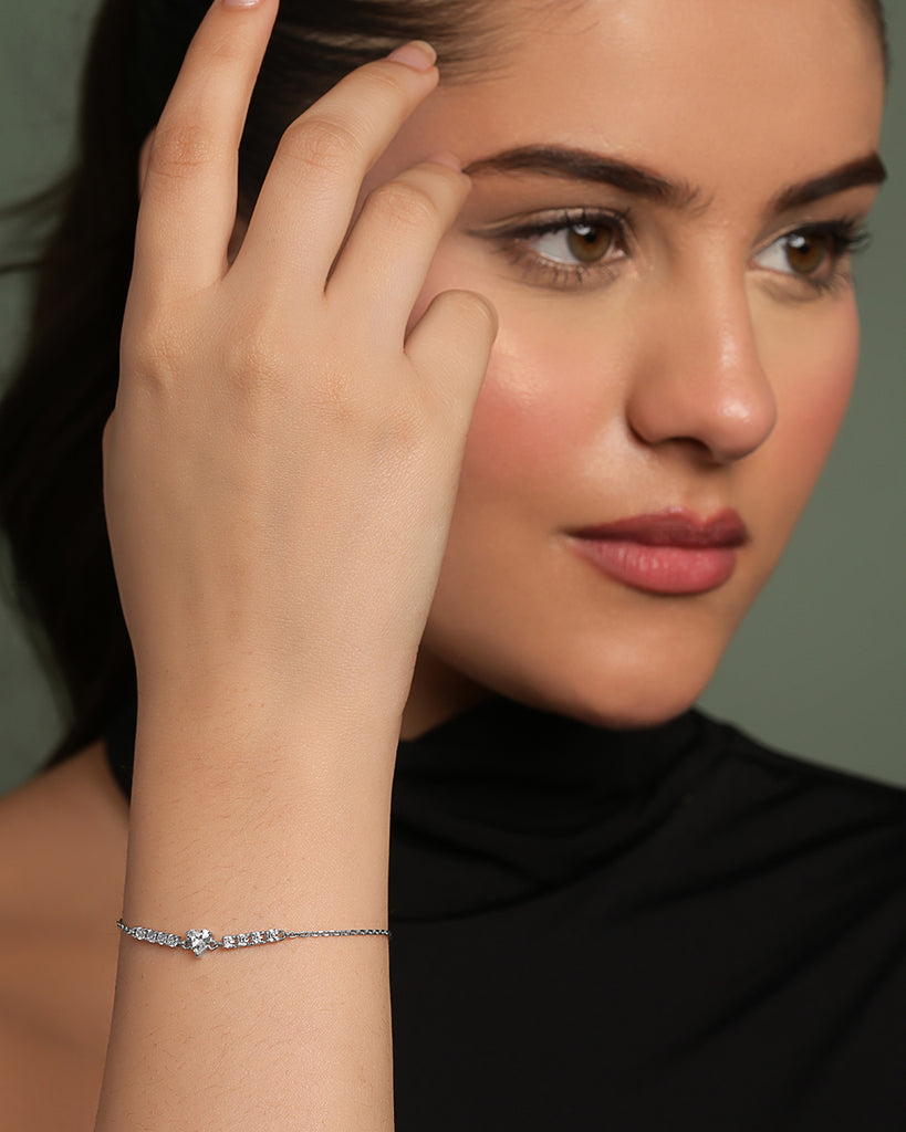 Silver Claire Adjustable Chain Bracelet
