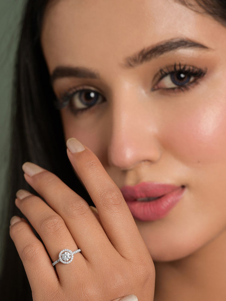 Silver Napoli Solitaire Ring
