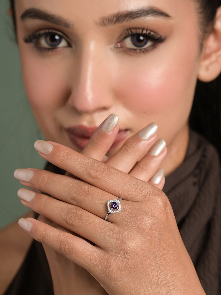 Silver Seville Purple Ring