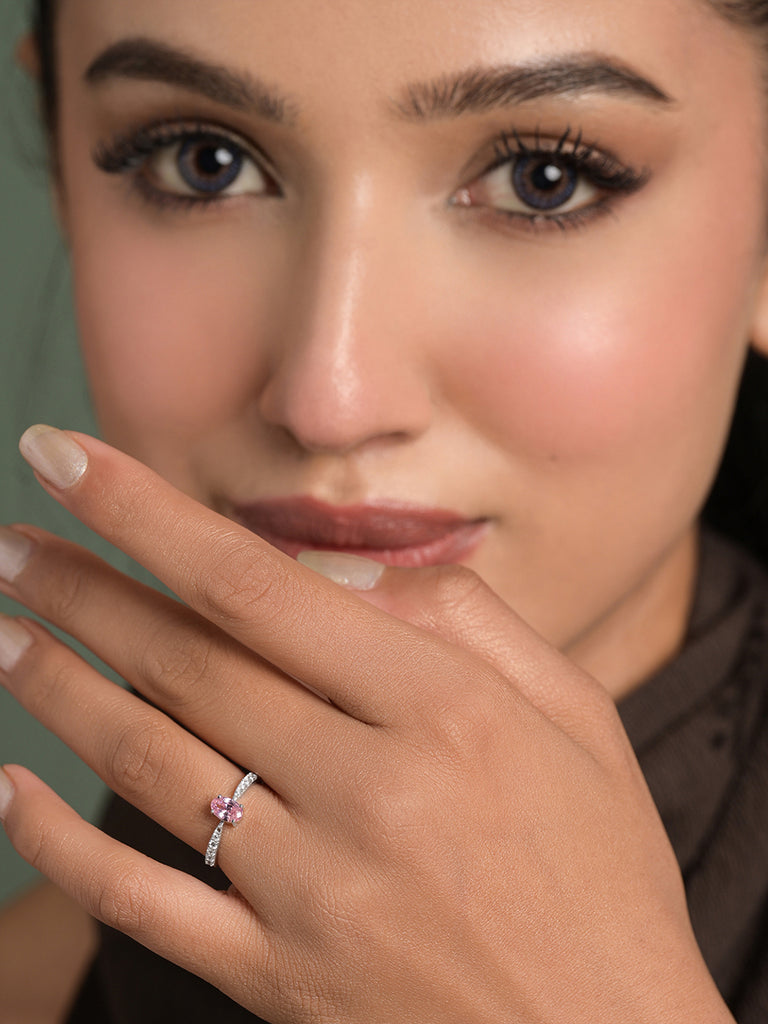 Silver Cascais Solitaire Ring