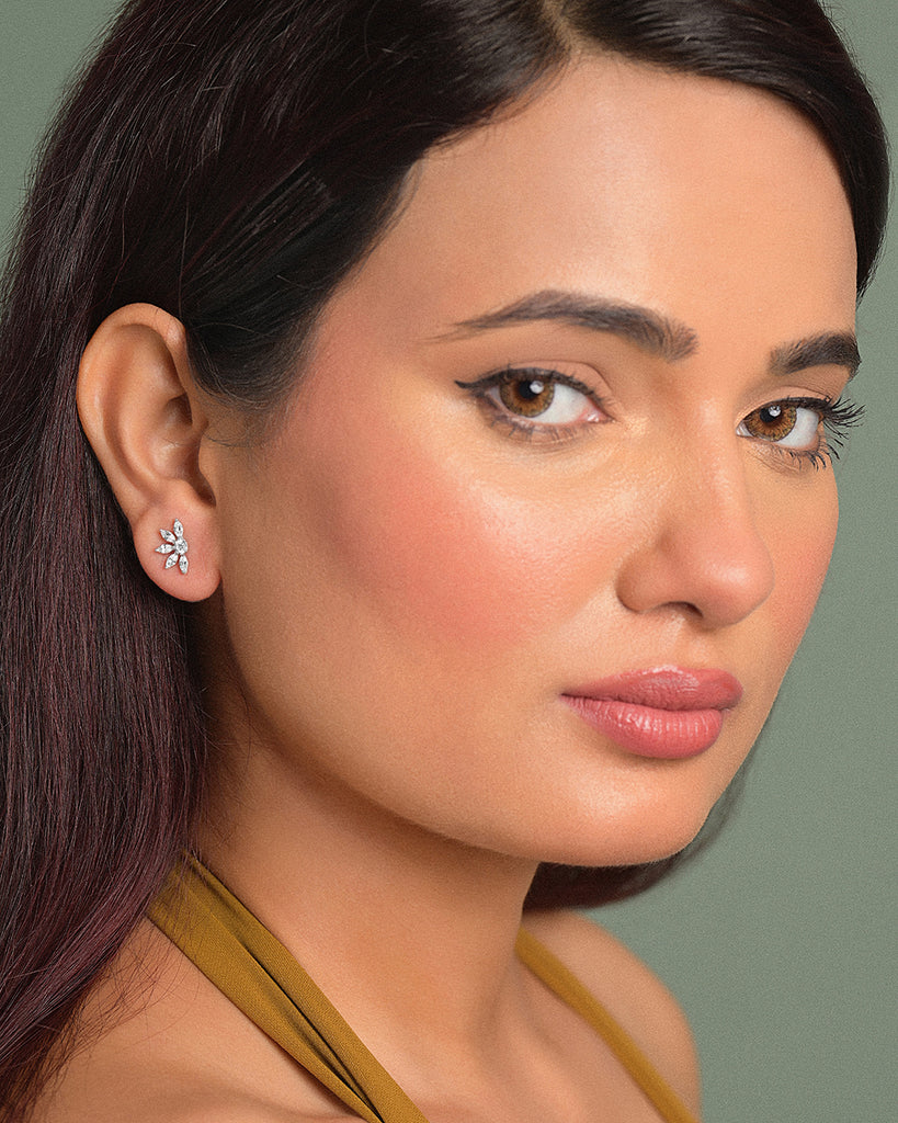 Silver Imelda Stud Earrings