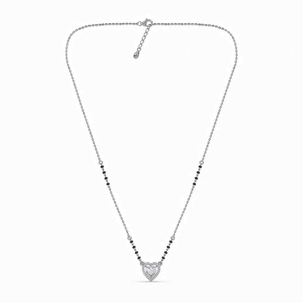 Silver Shanvika Heart Solitaire Mangalsutra